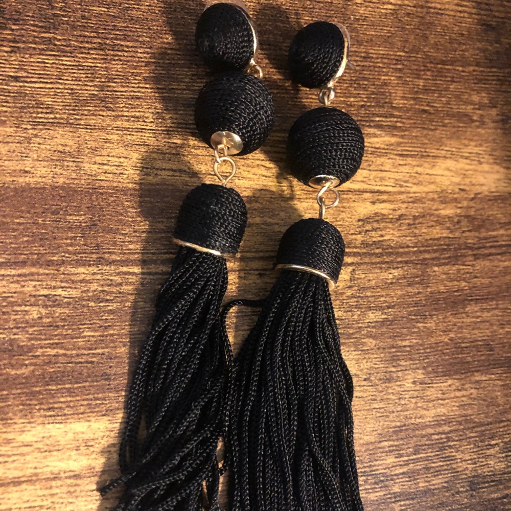 Black tassel earrings
